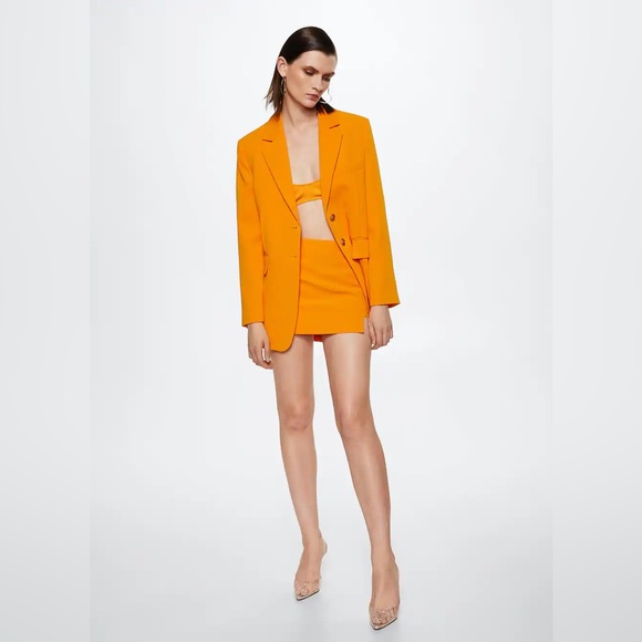 Mango Structured Suit Blazer. US M - Picture 2 of 7